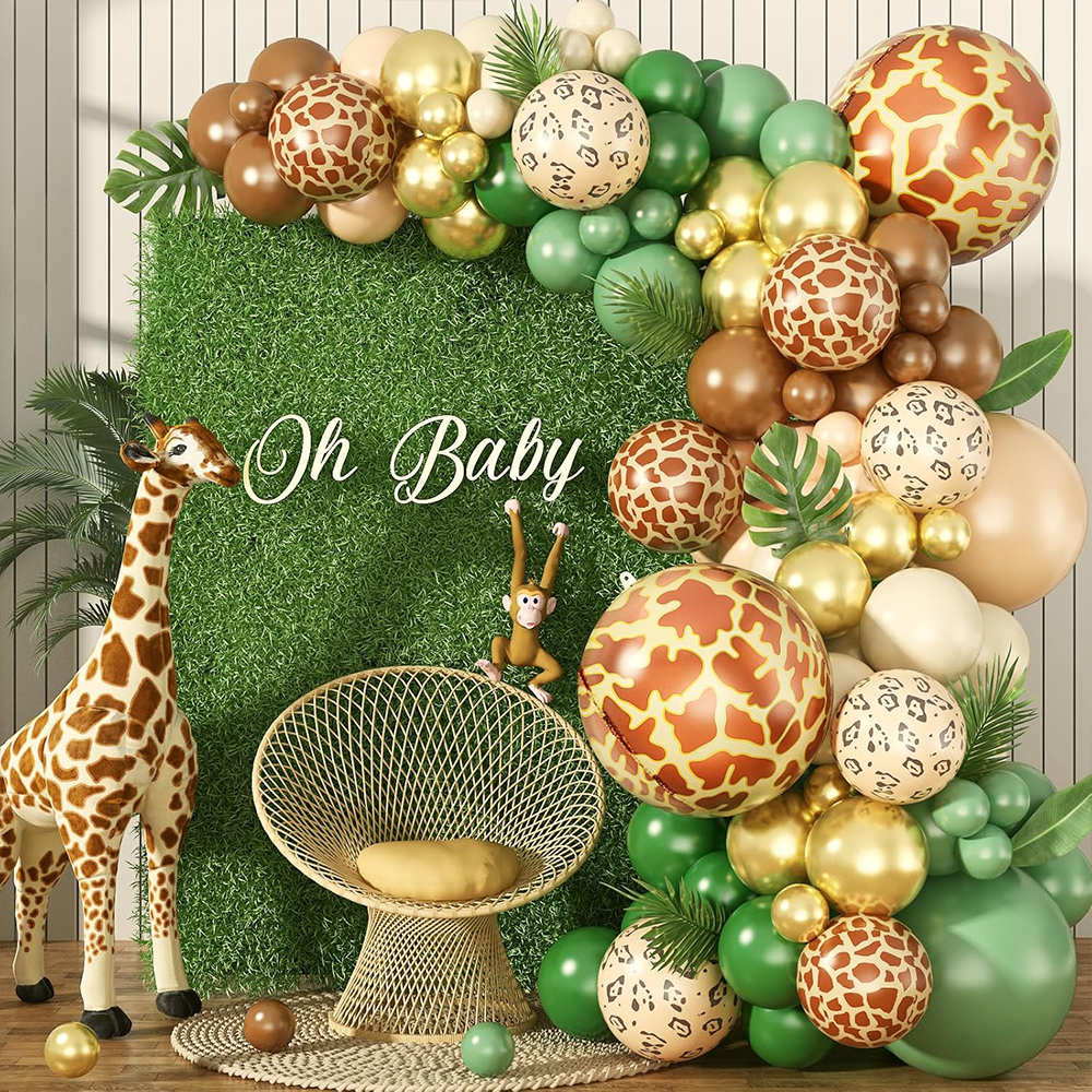 Baby Nursery Jungle Theme - Jungle Safari Balloon Set, animal print