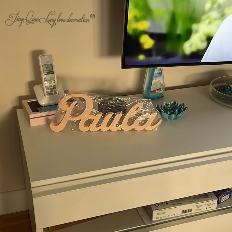 Baby Nursery Name Wall Art - Custom Wooden Name Sign SCRIBBLE FONT