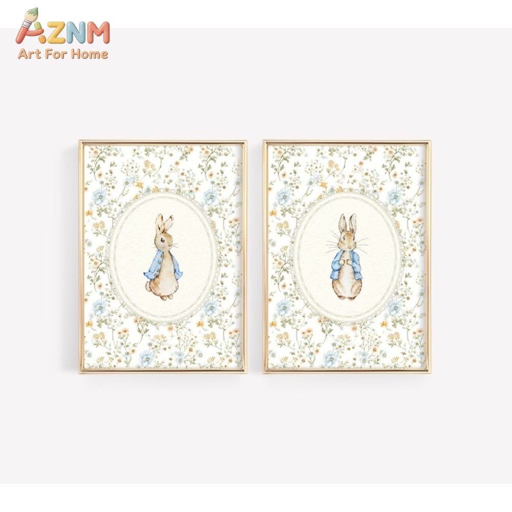 Baby Nursery Room - AZNM Vintage Peter Rabbit Canvas Print