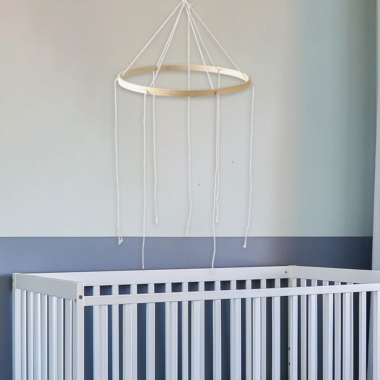 Baby Nursery Mobile - Bamboo Mobile Frame Hanging Crib Bell
