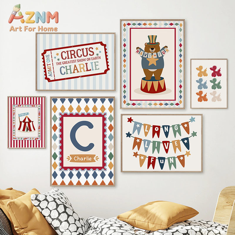 Baby Nursery Room - Circus Bear Magician Dog Quote Nursery