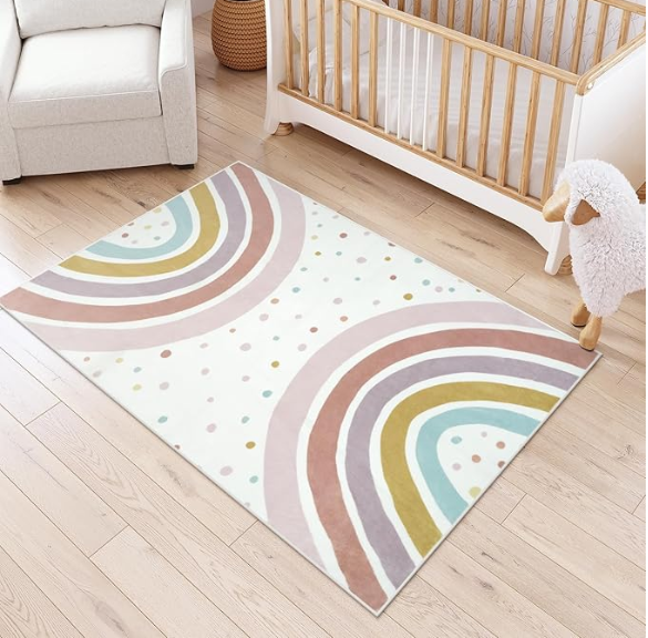 Watercolor Rainbow Nursery Rug - Baby Nursery Game recensie en prijs
