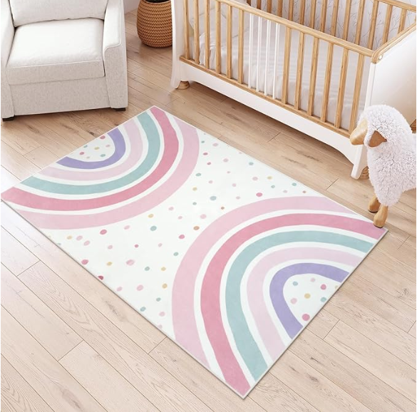 Watercolor Rainbow Nursery Rug - Baby Nursery Game recensie en prijs