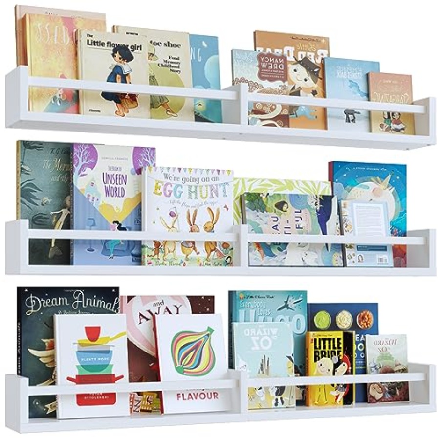 White Nursery Bookshelves32Inc - Baby Nursery Floating Shelves recensie en prijs