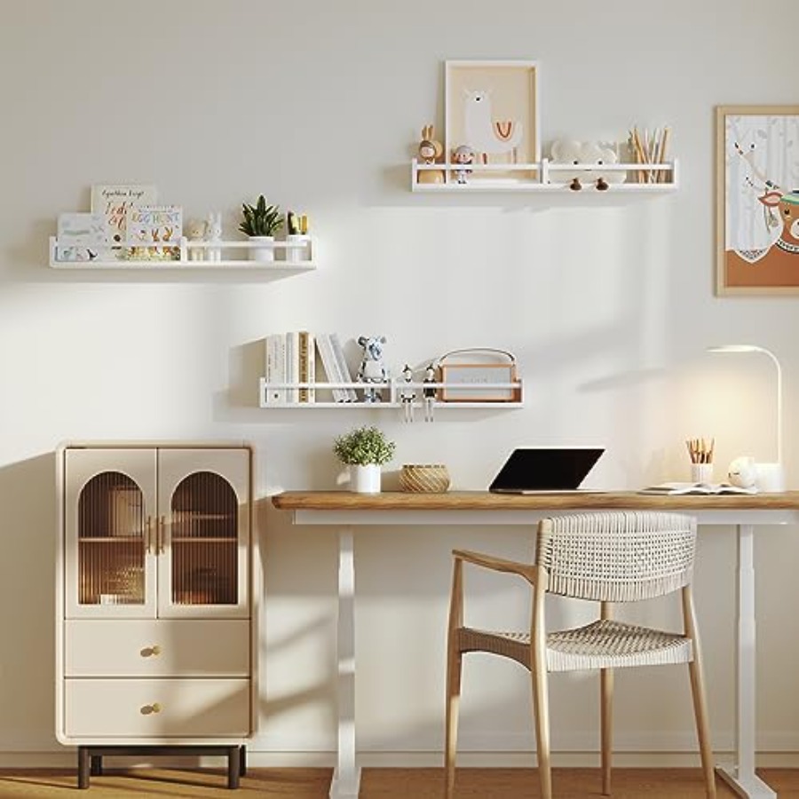 White Nursery Bookshelves32Inc - Baby Nursery Floating Shelves recensie en prijs