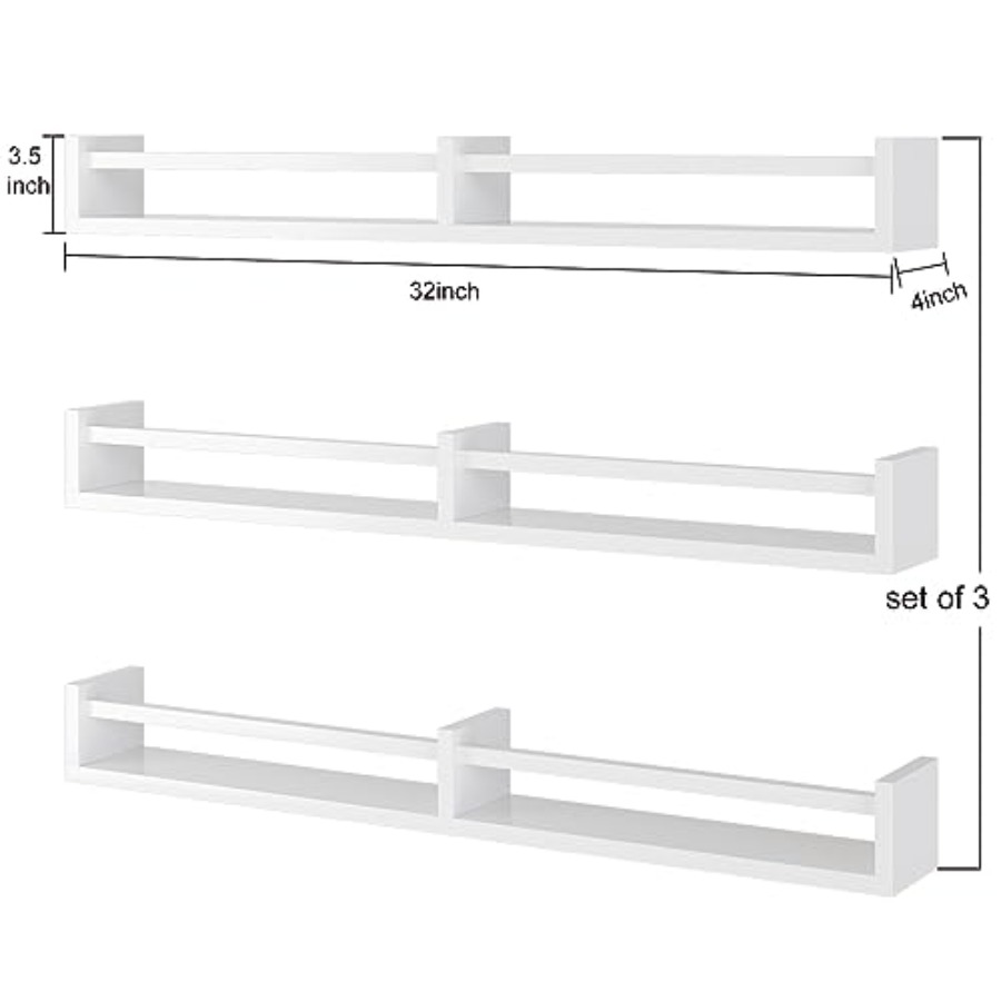 White Nursery Bookshelves32Inc - Baby Nursery Floating Shelves recensie en prijs