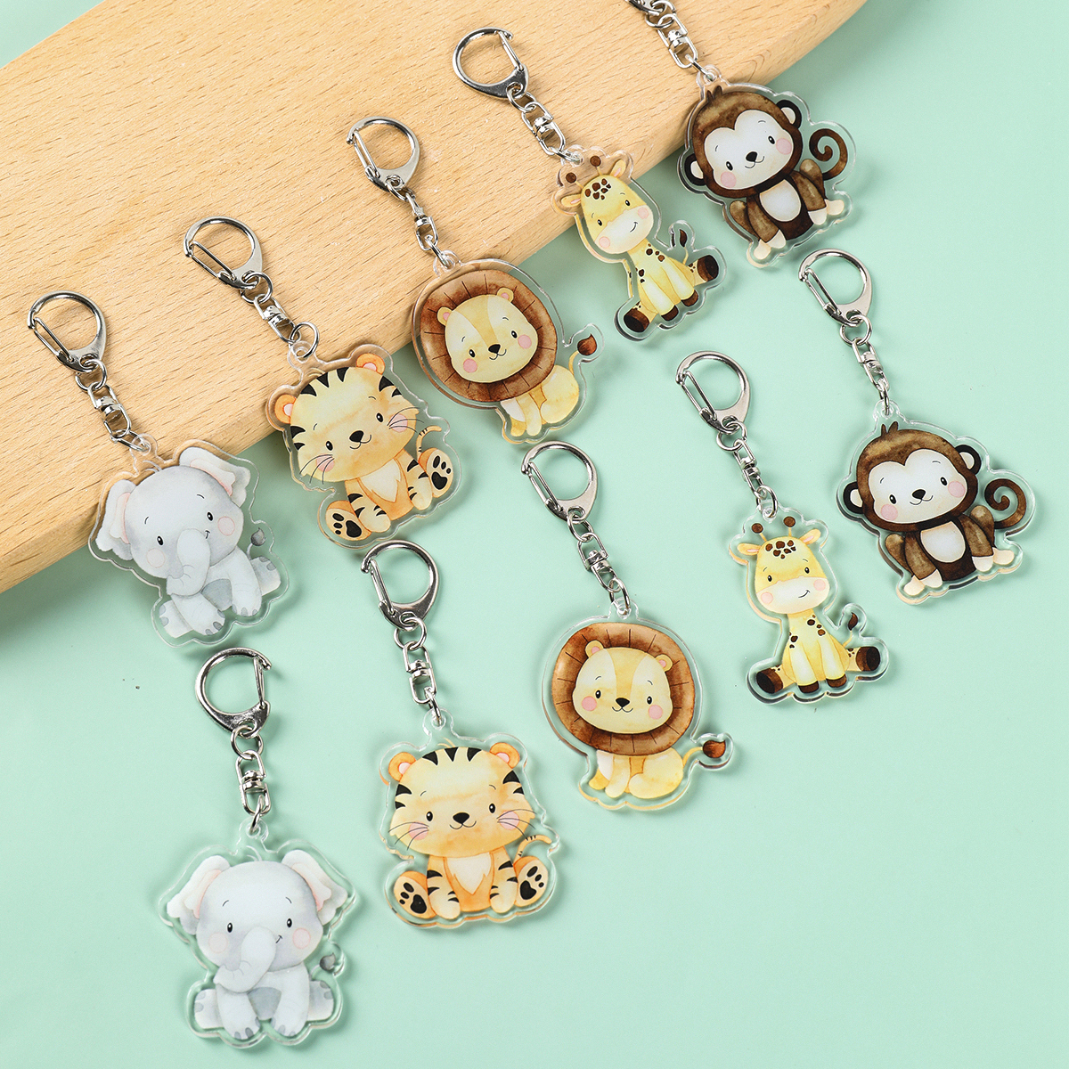 5pcs Jungle Animal Keychains S - Baby Nursery Jungle Theme recensie en prijs
