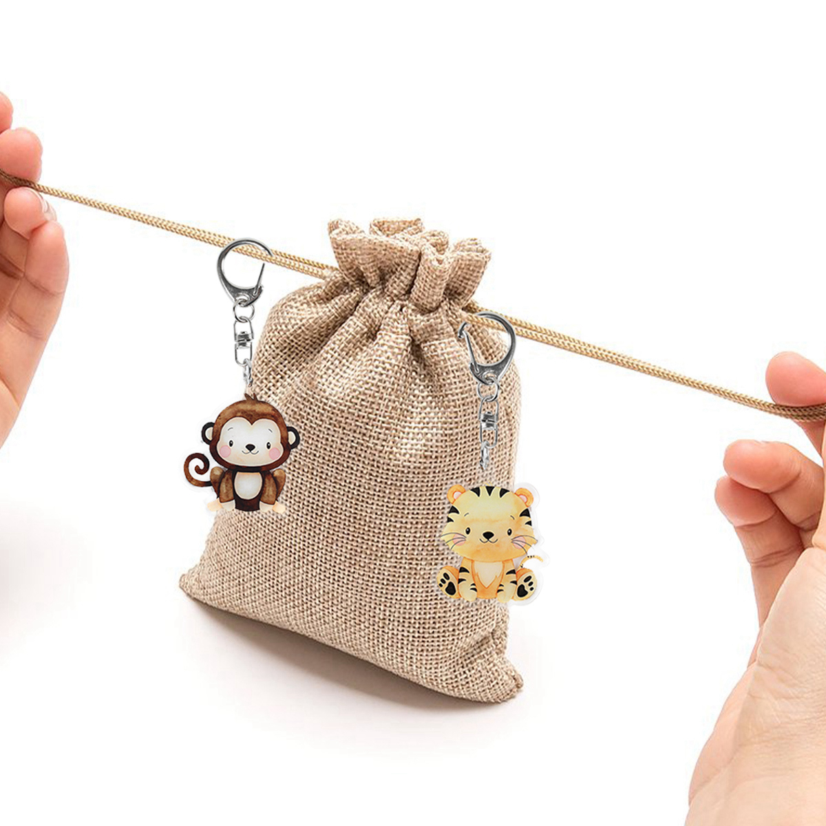 5pcs Jungle Animal Keychains S - Baby Nursery Jungle Theme recensie en prijs