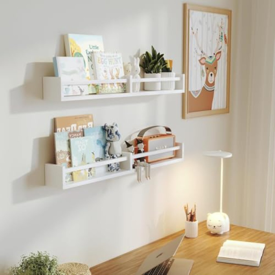 White Nursery Bookshelves, 32I - Baby Nursery Floating Shelves recensie en prijs
