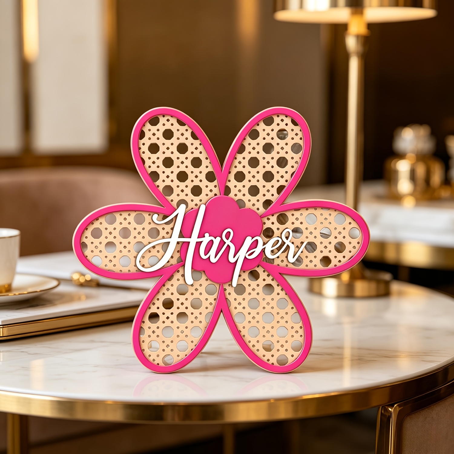 Personalized Boho Rattan Flowe - Baby Nursery Decorations recensie en prijs