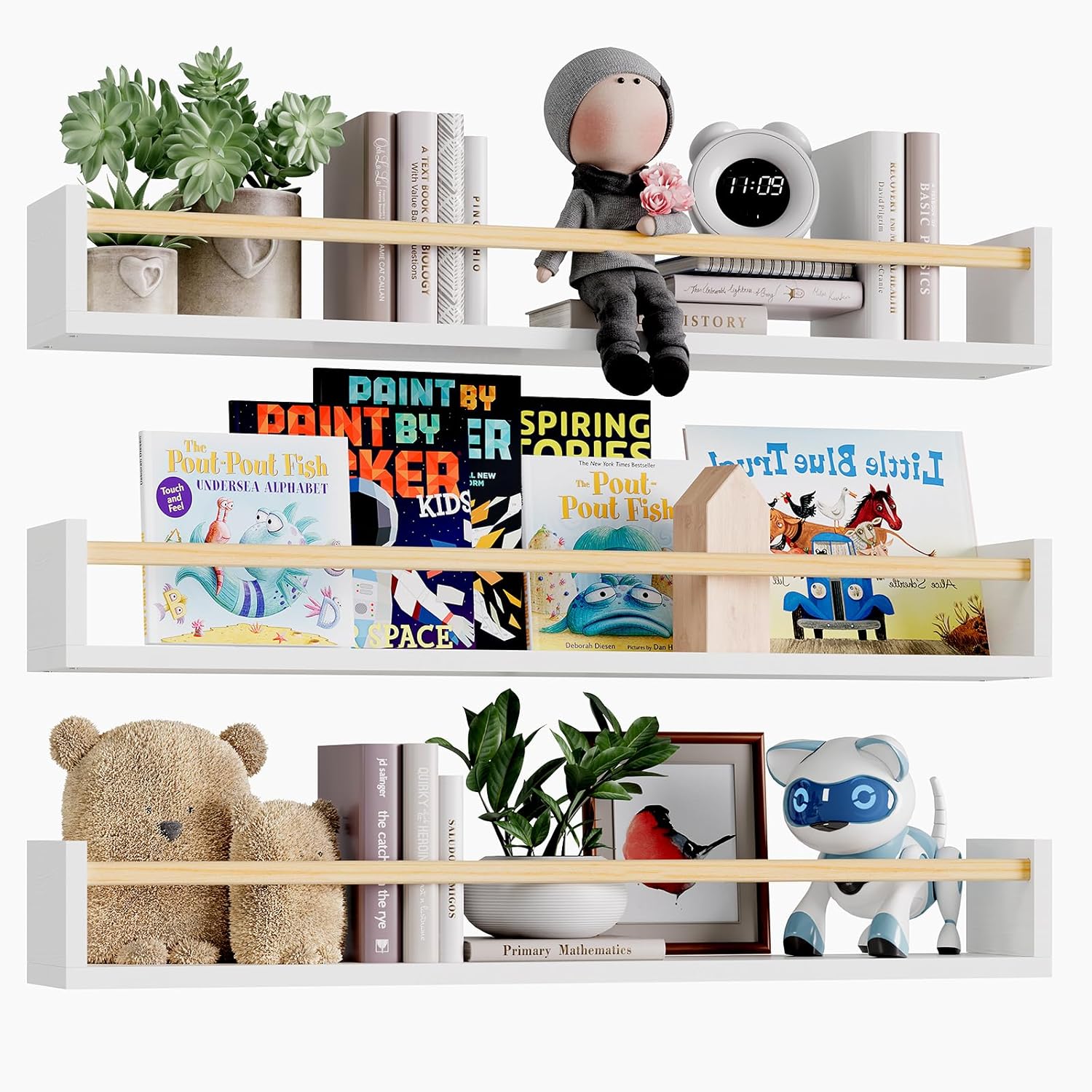 Nursery Book Shelves, 23.6 Inc - Baby Nursery Floating Shelves recensie en prijs