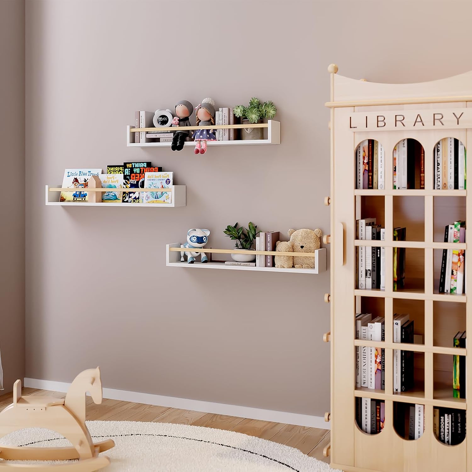 Nursery Book Shelves, 23.6 Inc - Baby Nursery Floating Shelves recensie en prijs