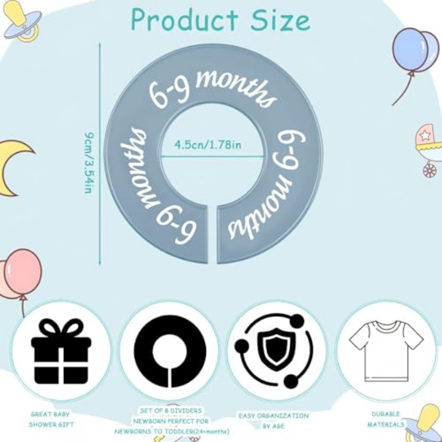 8 Pcs Baby Closet Dividers, Gi - Baby Nursery Decorations recensie en prijs