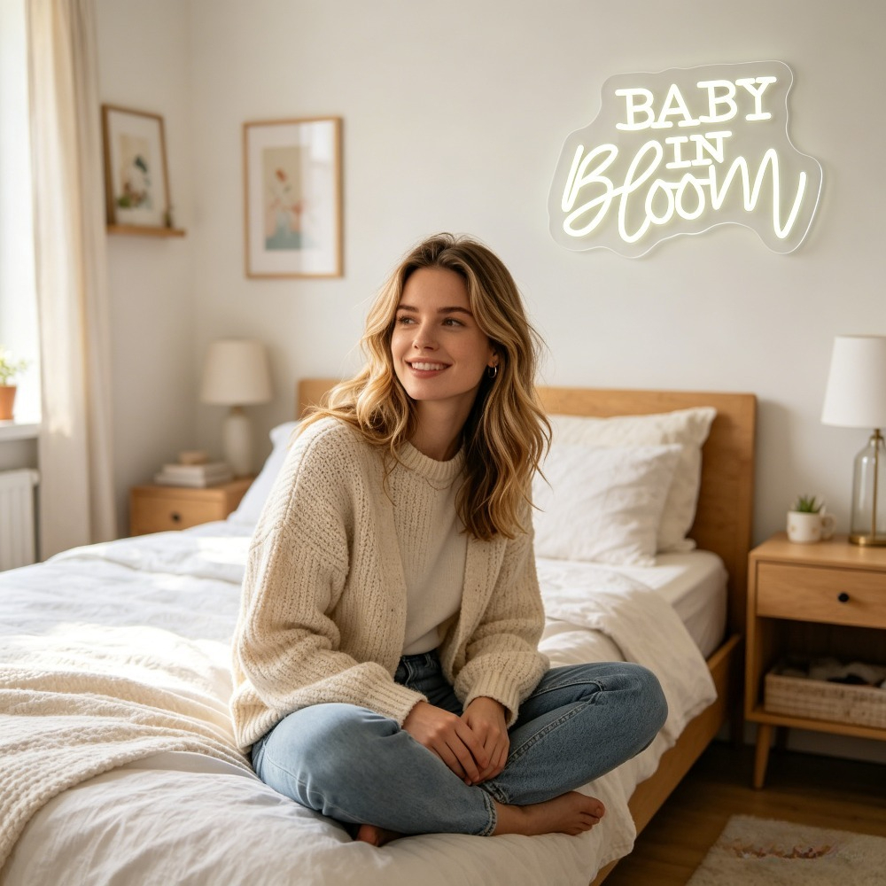 Neon Sign Baby In Bloom LED Wa - Baby Nursery Table recensie en prijs