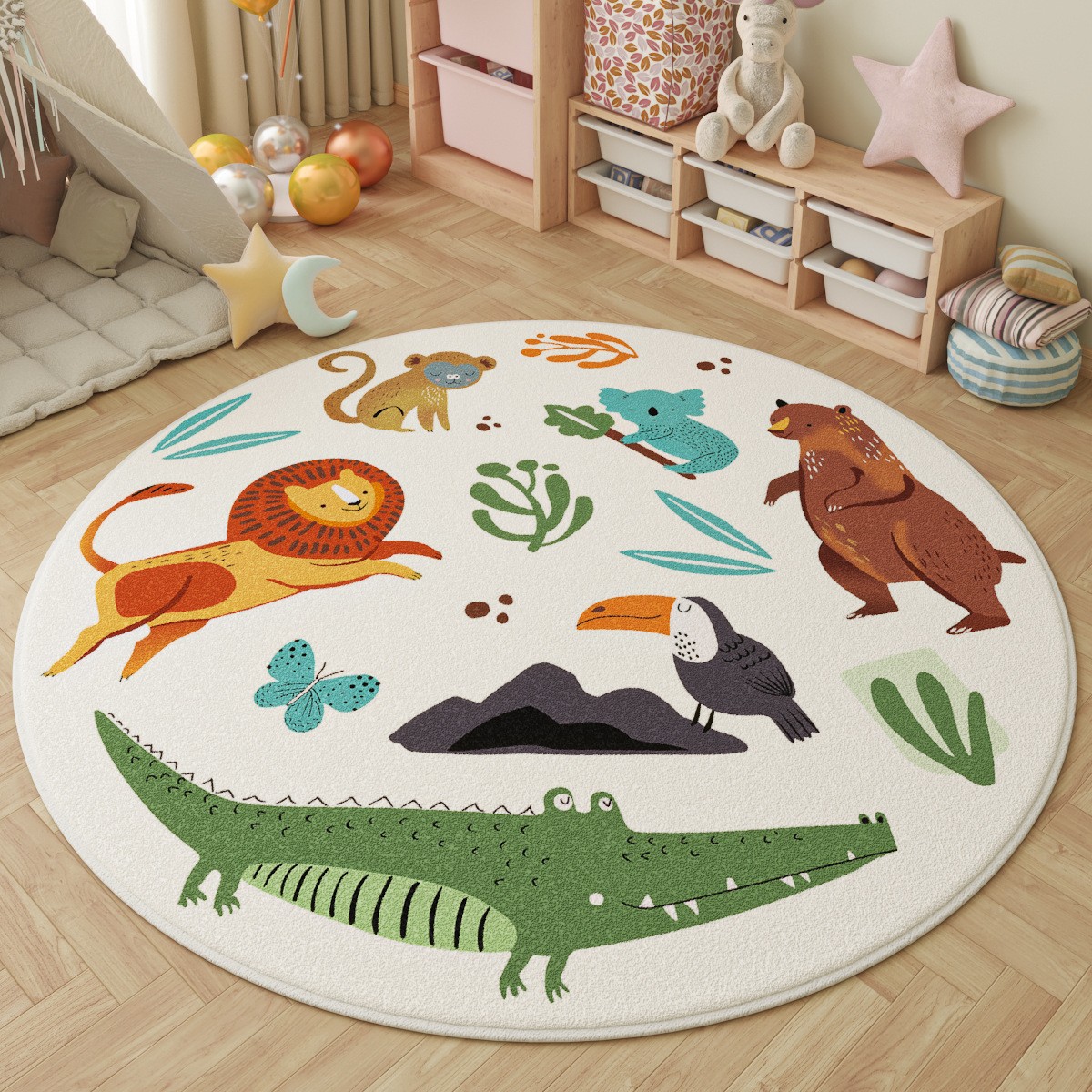 Fun in the Park Kids Round Rug - Baby Nursery Game recensie en prijs