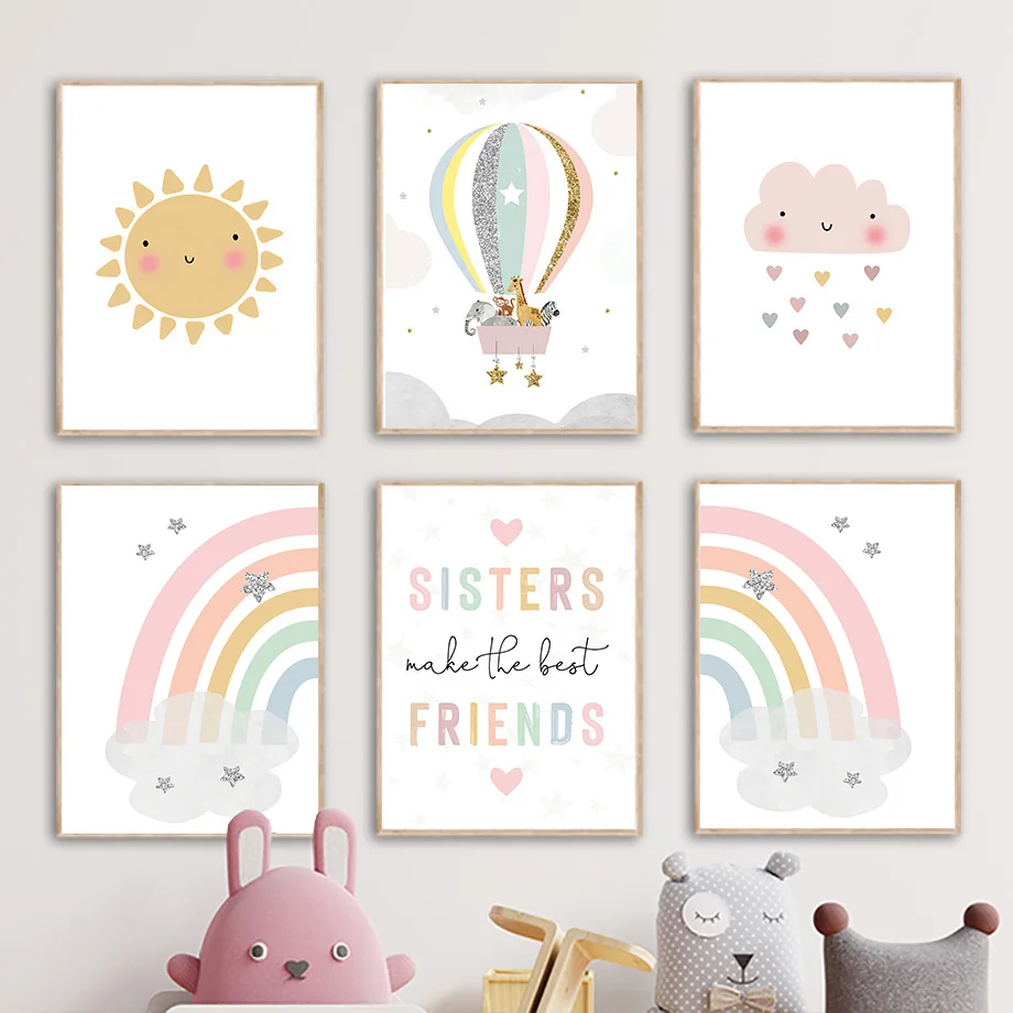 Giraffe Elephant Hot Balloon S - Baby Nursery Name Wall Art recensie en prijs
