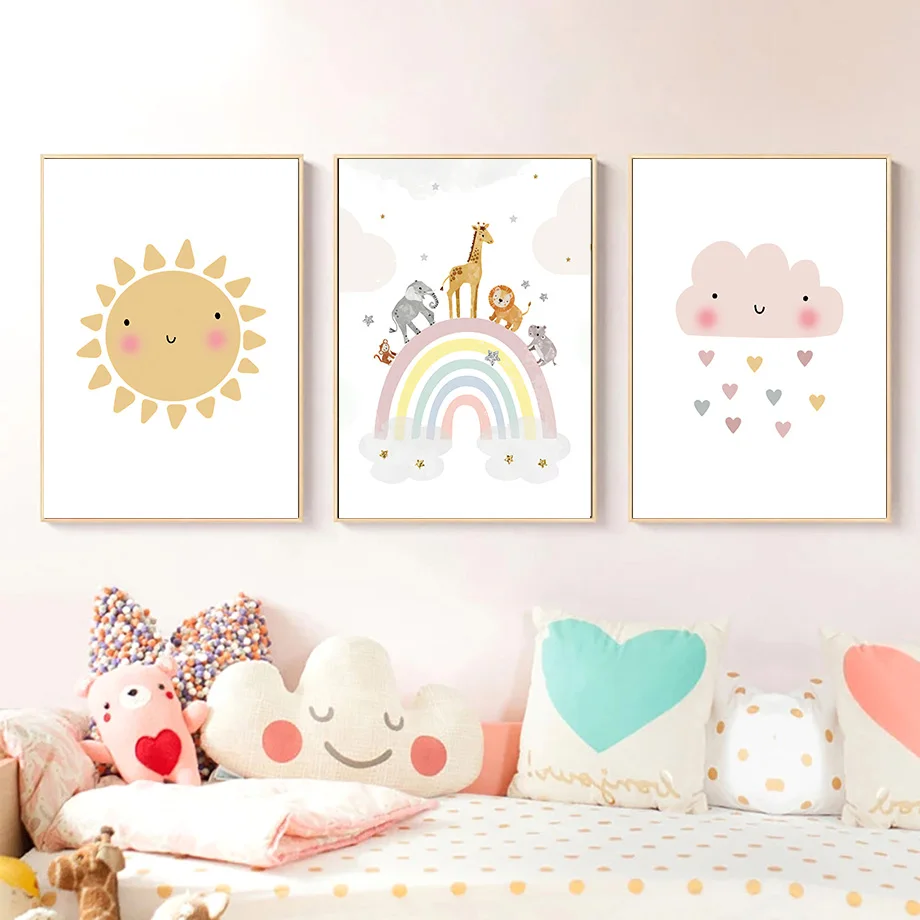 Giraffe Elephant Hot Balloon S - Baby Nursery Name Wall Art recensie en prijs
