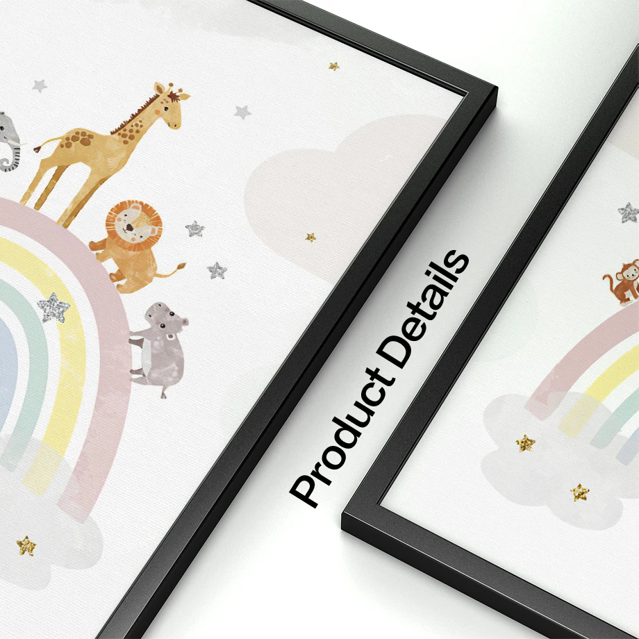 Giraffe Elephant Hot Balloon S - Baby Nursery Name Wall Art recensie en prijs