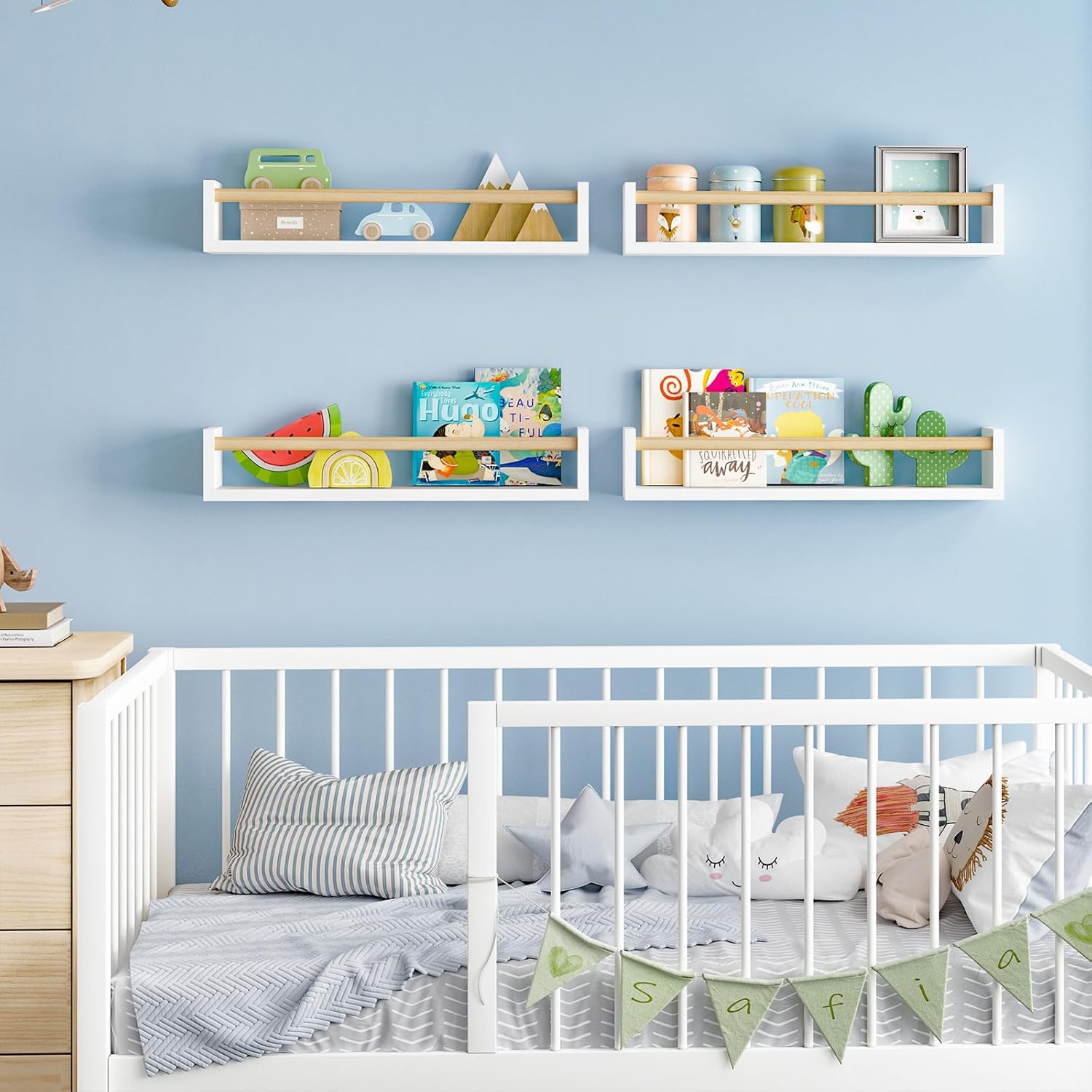 Nursery Book Shelves, 23.6 Inc - Baby Nursery Floating Shelves recensie en prijs