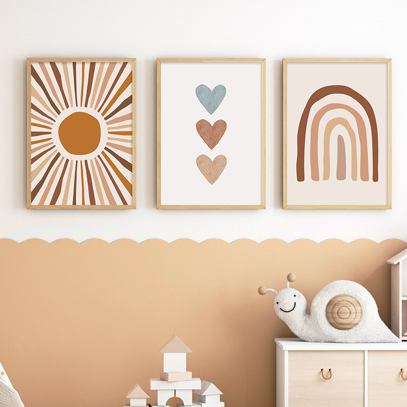 Abstract Sun Rainbow Custom Ba - Baby Nursery Name Wall Art recensie en prijs