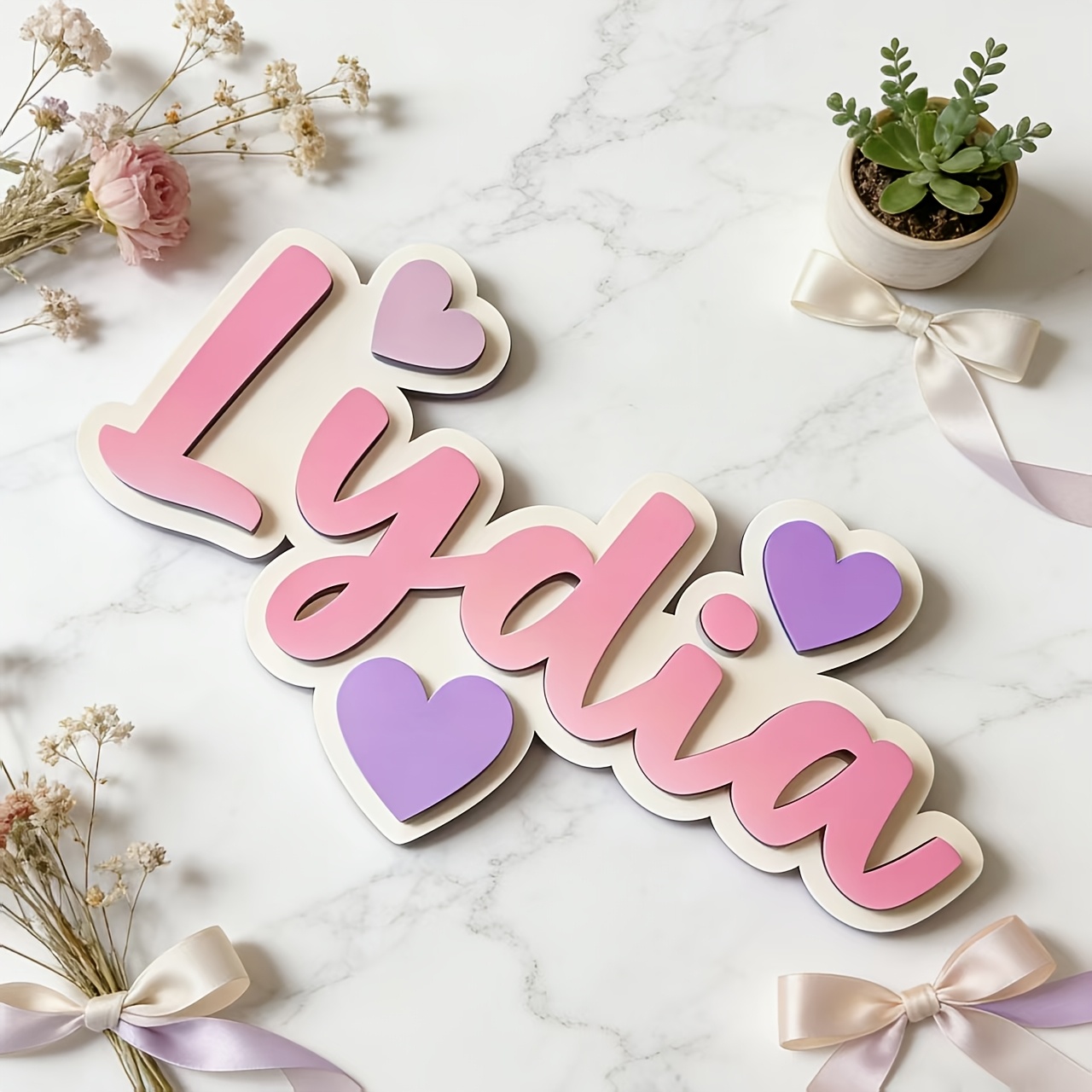 Personalized Gradient Heart Na - Baby Nursery Decorations recensie en prijs