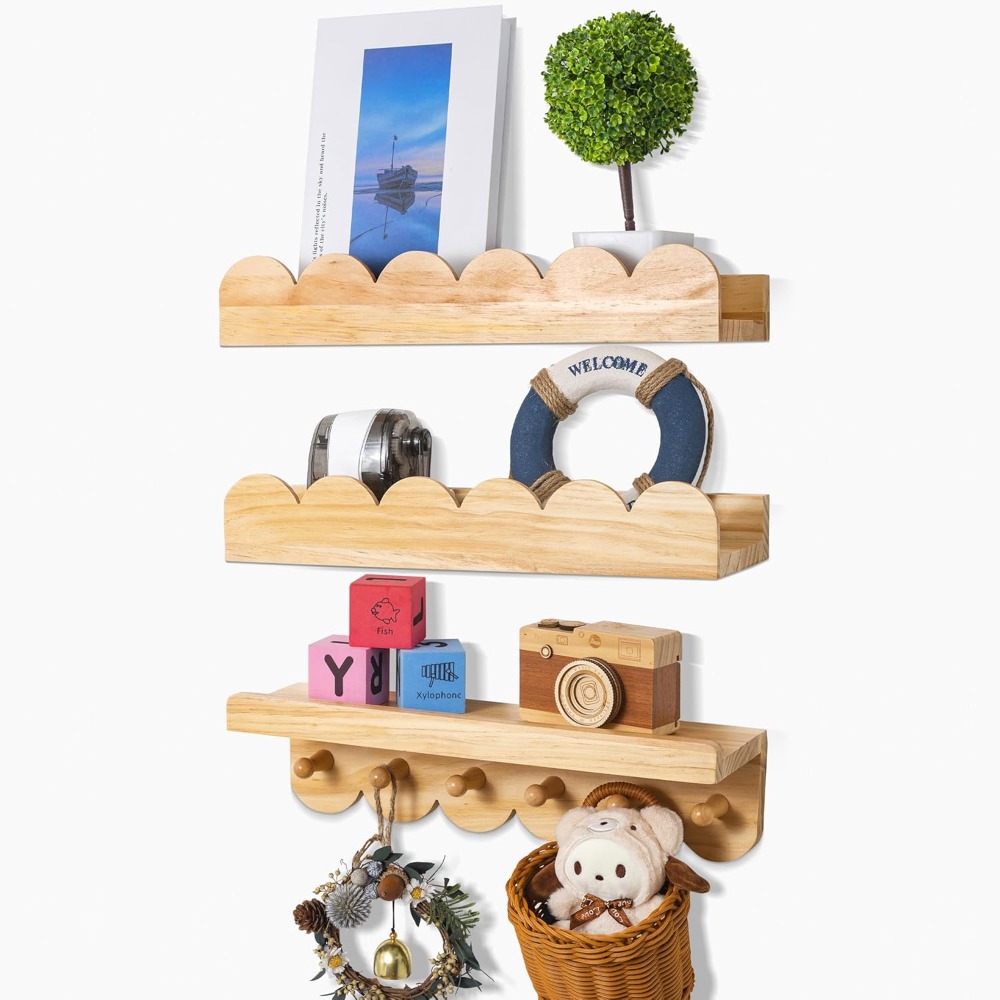Nursery Book Shelves 3PCS Wood - Baby Nursery Floating Shelves recensie en prijs
