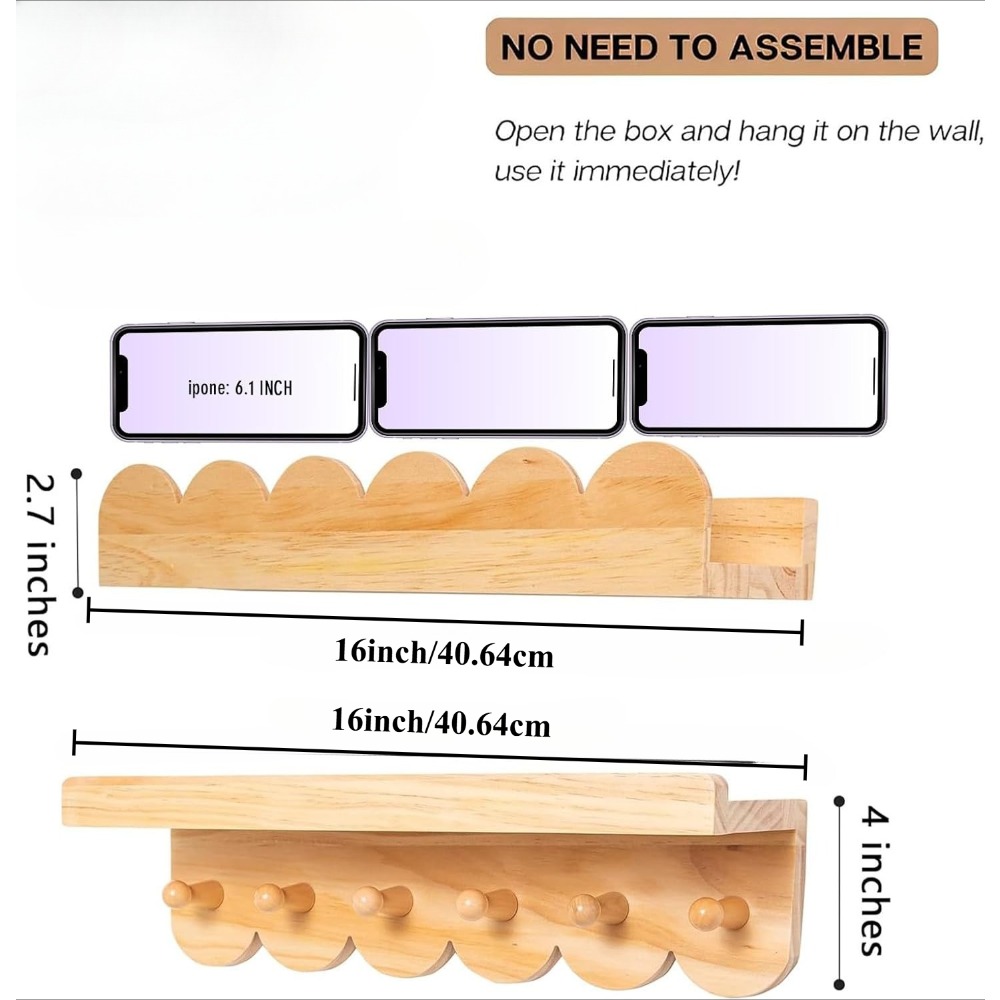 Nursery Book Shelves 3PCS Wood - Baby Nursery Floating Shelves recensie en prijs
