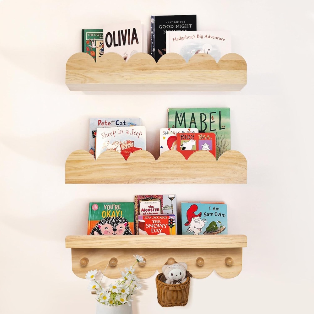 Nursery Book Shelves 3PCS Wood - Baby Nursery Floating Shelves recensie en prijs