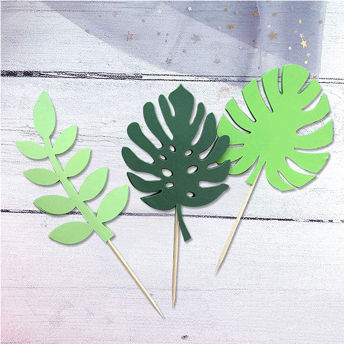 7Pcs Glittery Tropical Leaves  - Baby Nursery Jungle Theme recensie en prijs