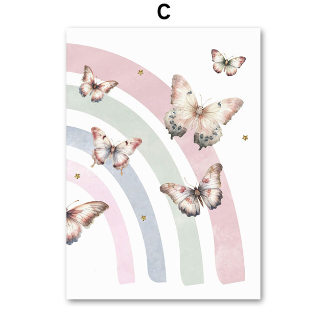 Pink Rainbow Butterfly Custom  - Baby Nursery Name Wall Art recensie en prijs