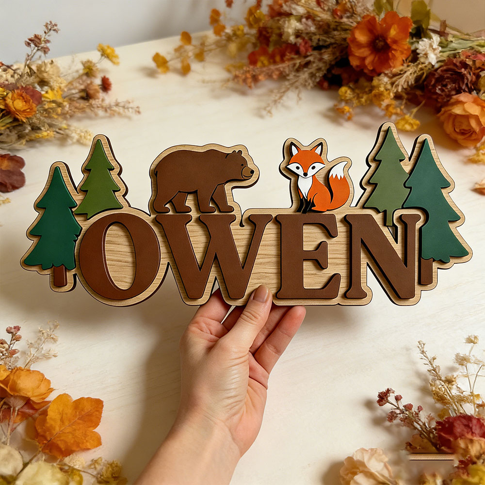 Custom Woodland Forest Bear Fo - Baby Nursery Jungle Theme recensie en prijs