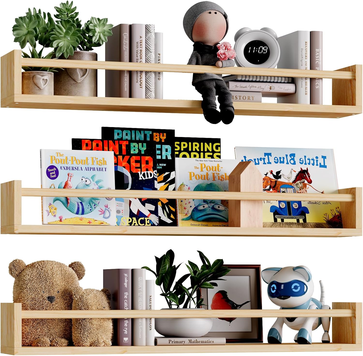 Nursery Book Shelves, 23.6 Inc - Baby Nursery Floating Shelves recensie en prijs