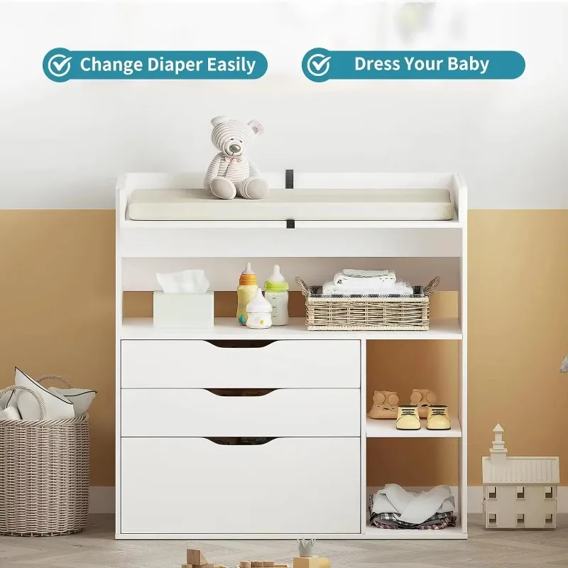 Contemporary minimalist MDF wh - Baby Nursery Table recensie en prijs