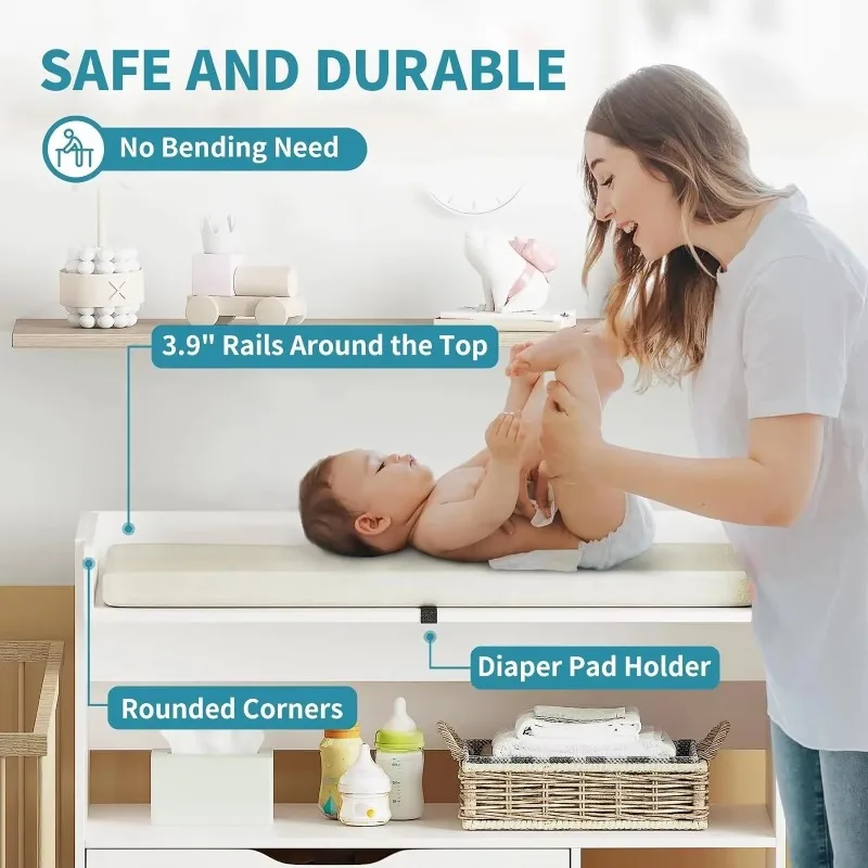Contemporary minimalist MDF wh - Baby Nursery Table recensie en prijs
