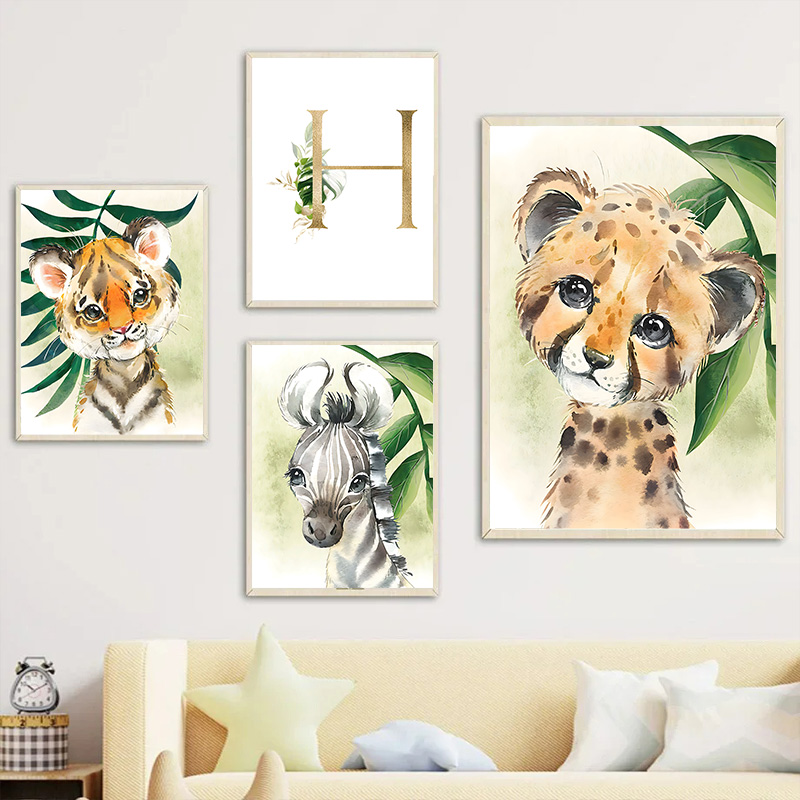 Gold Kids Name Poster Jungle A - Baby Nursery Name Wall Art recensie en prijs