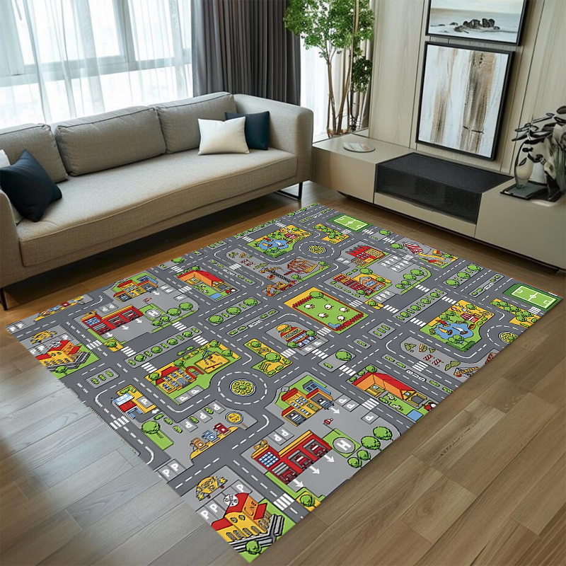 Cute Car Track Play Rug Green  - Baby Nursery Game recensie en prijs