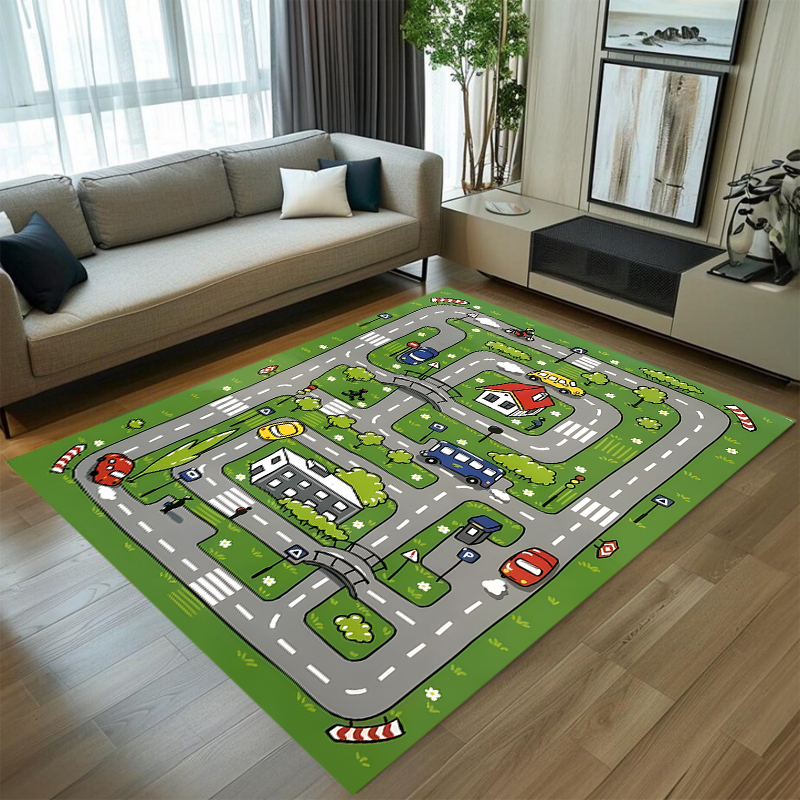 Cute Car Track Play Rug Green  - Baby Nursery Game recensie en prijs