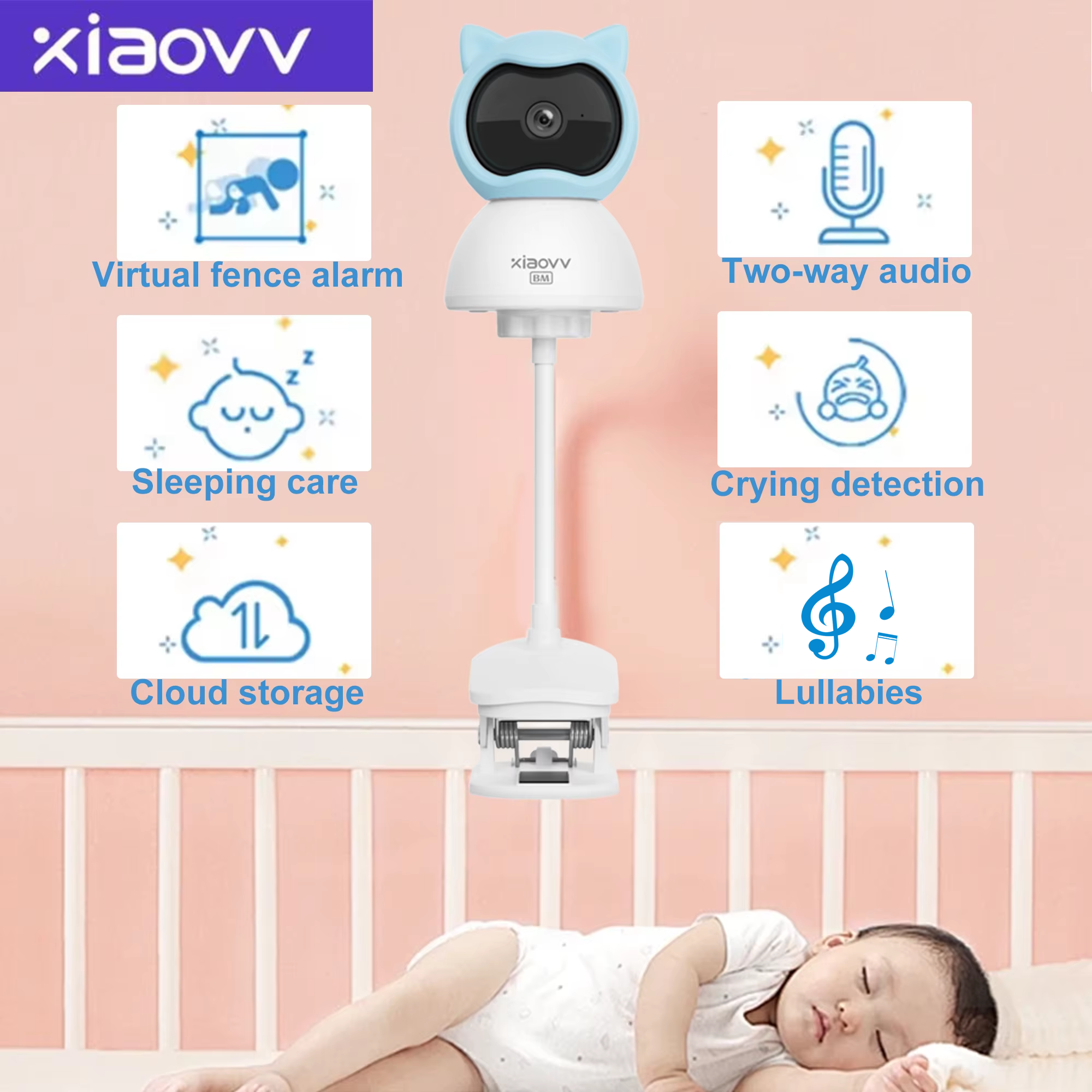 4MP WiFi xiaovv indoor Baby Mo - Baby Nursery Mobile recensie en prijs