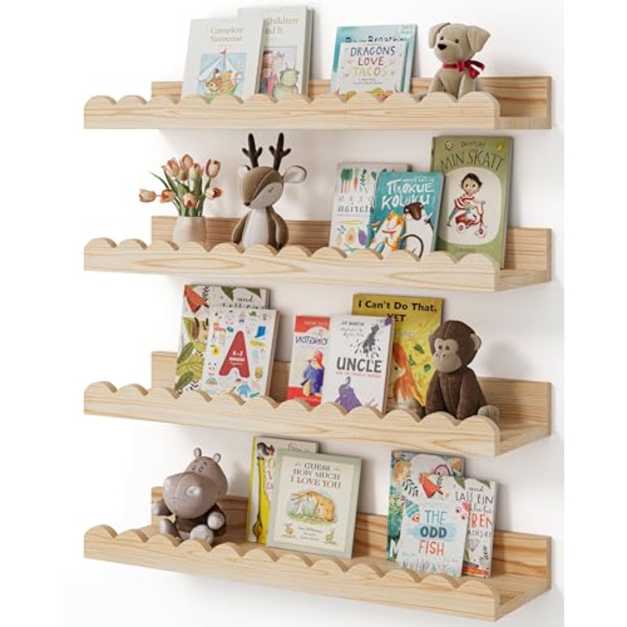 Nursery Book Shelves, 4-Pack F - Baby Nursery Floating Shelves recensie en prijs