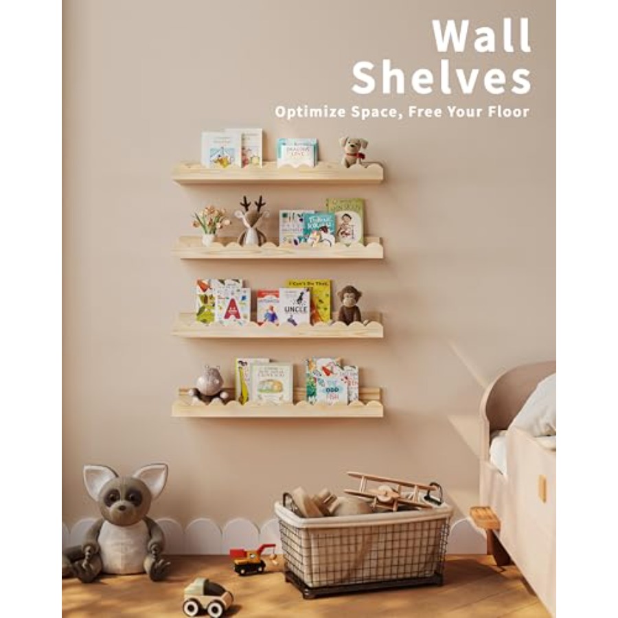 Nursery Book Shelves, 4-Pack F - Baby Nursery Floating Shelves recensie en prijs