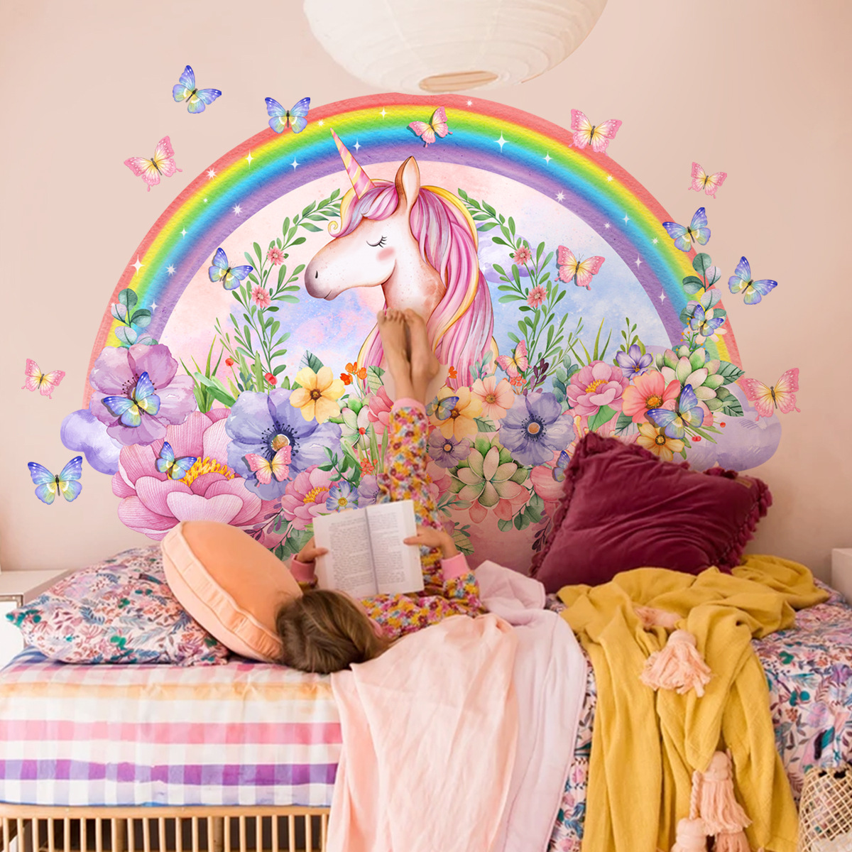 Large Unicorn Vinyl Child Wall - Baby Nursery Ideas Girl recensie en prijs