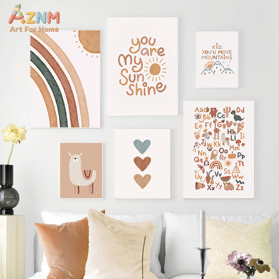 Abstract Sun Rainbow Custom Ba - Baby Nursery Name Wall Art recensie en prijs