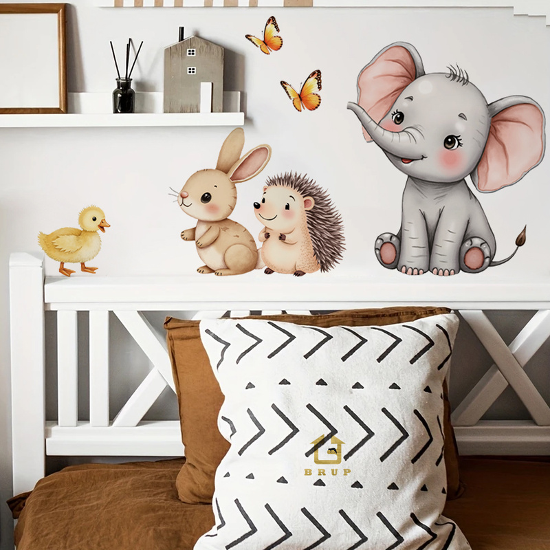 Cartoon Animal Wall Sticker -  - Baby Nursery Room recensie en prijs