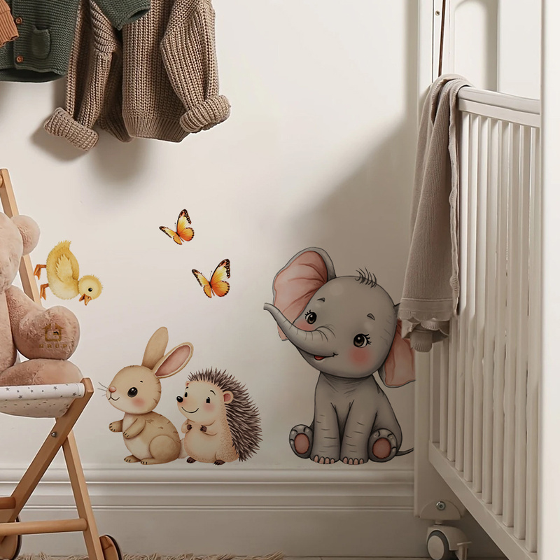 Cartoon Animal Wall Sticker -  - Baby Nursery Room recensie en prijs