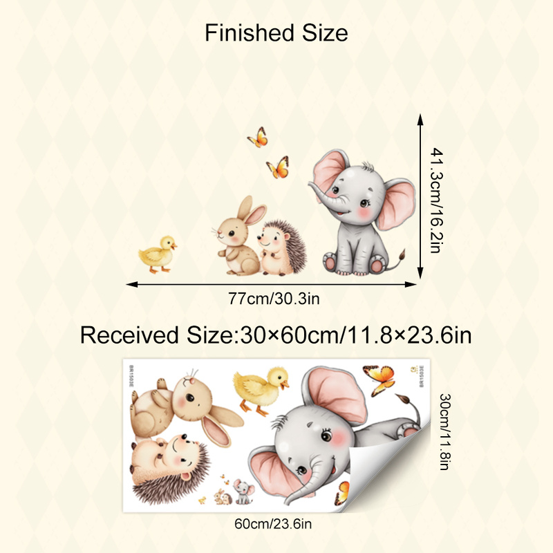 Cartoon Animal Wall Sticker -  - Baby Nursery Room recensie en prijs
