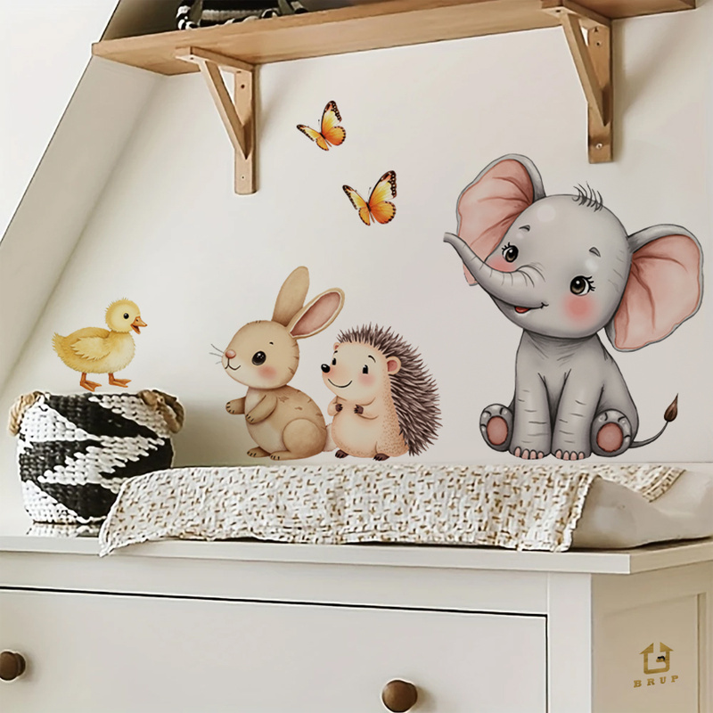 Cartoon Animal Wall Sticker -  - Baby Nursery Room recensie en prijs