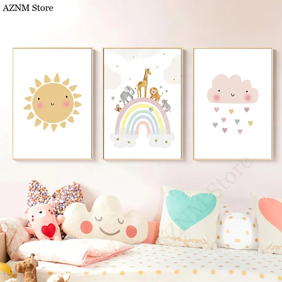 Giraffe Elephant Hot Balloon S - Baby Nursery Name Wall Art recensie en prijs