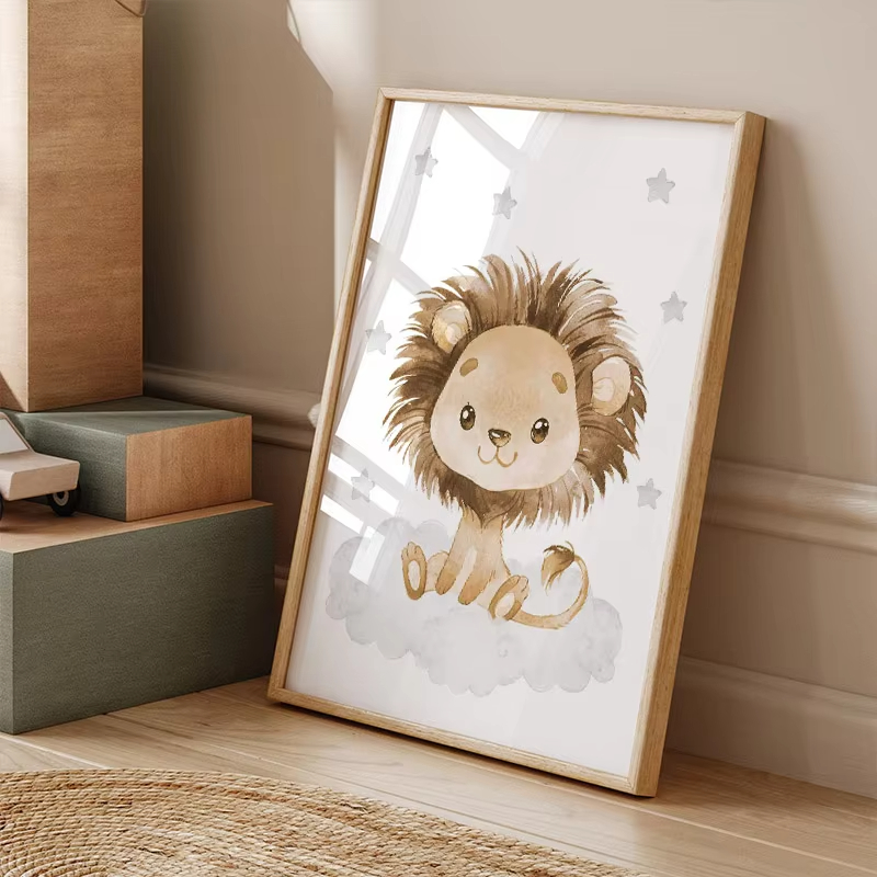 Elephant Giraffe Lion Custom B - Baby Nursery Name Wall Art recensie en prijs