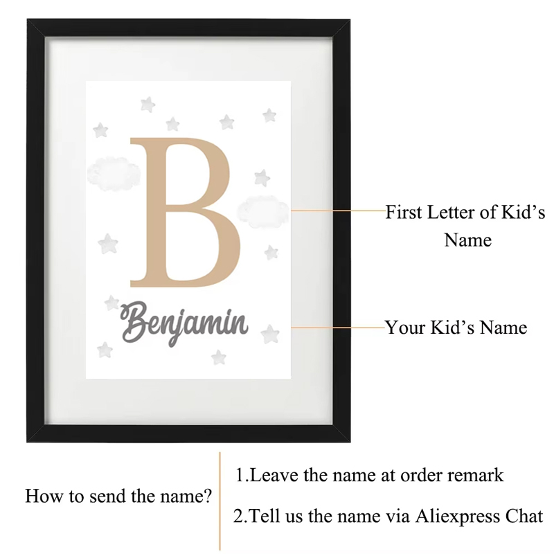 Elephant Giraffe Lion Custom B - Baby Nursery Name Wall Art recensie en prijs