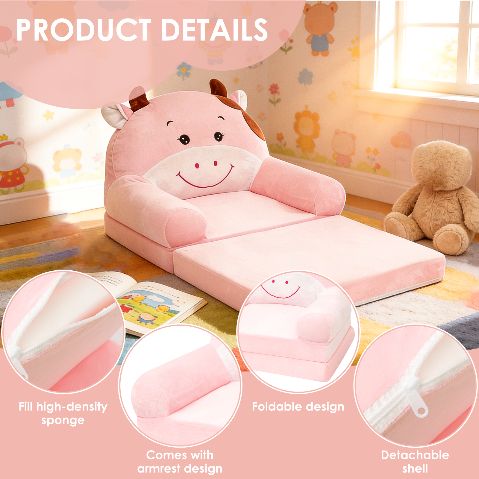 Foldable Kids Sofa Cartoon Bab - Baby Nursery Table recensie en prijs
